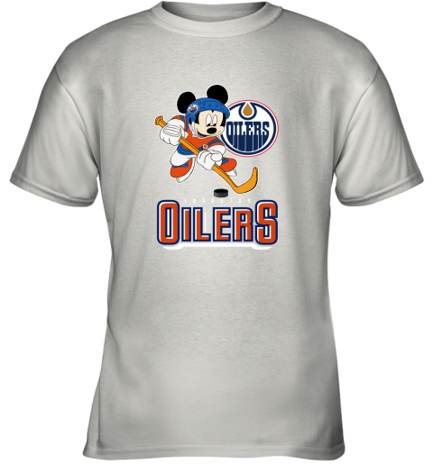 NHL Hockey Mickey Mouse Team Edmonton Oilers Youth T-Shirt