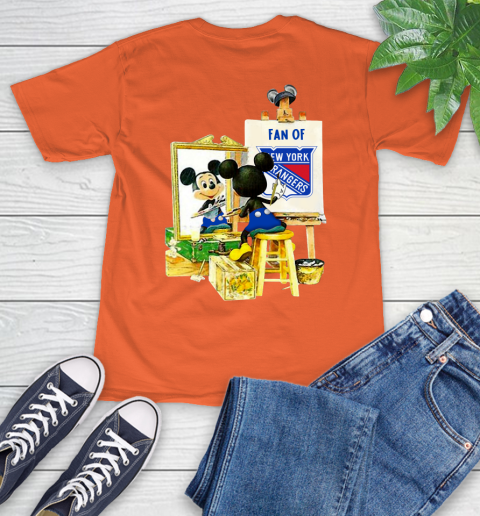 NHL Hockey New York Rangers Mickey Drawing Shirt 4