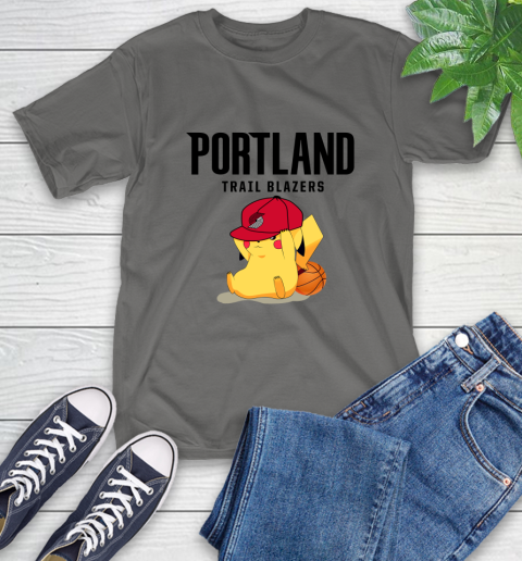 NBA Pikachu Basketball Sports Portland Trail Blazers T-Shirt 9