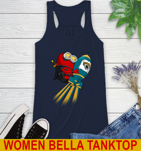 NFL Football Jacksonville Jaguars Deadpool Minion Marvel Shirt Racerback Tank 9