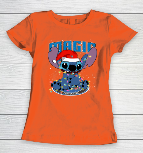 Orlando Magic NBA noel stitch Basketball Christmas Women's T-Shirt 2