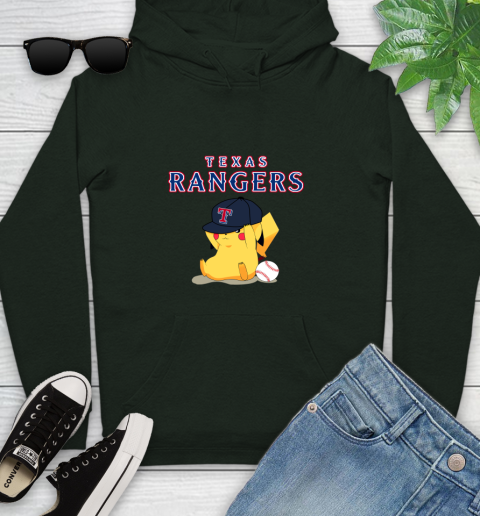 MLB Pikachu Baseball Sports Texas Rangers Youth Hoodie 13