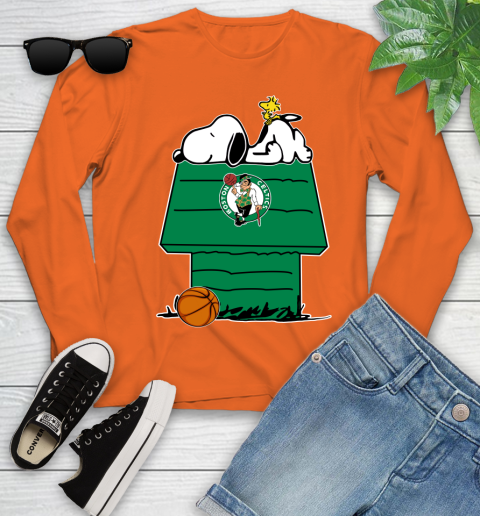 Boston Celtics NBA Basketball Snoopy Woodstock The Peanuts Movie Youth Long Sleeve 4