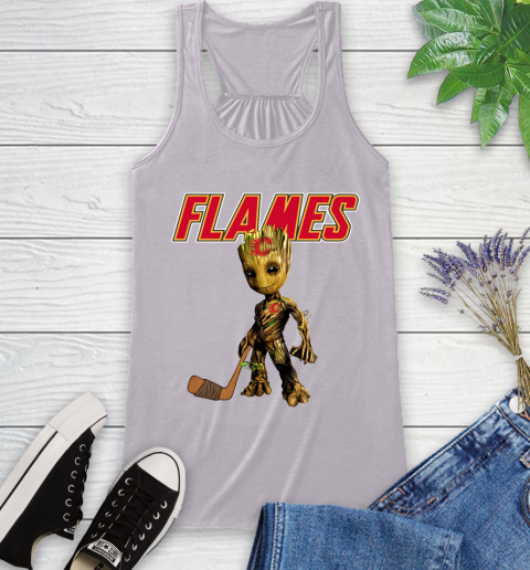 Calgary Flames NHL Hockey Groot Marvel Guardians Of The Galaxy Racerback Tank 5