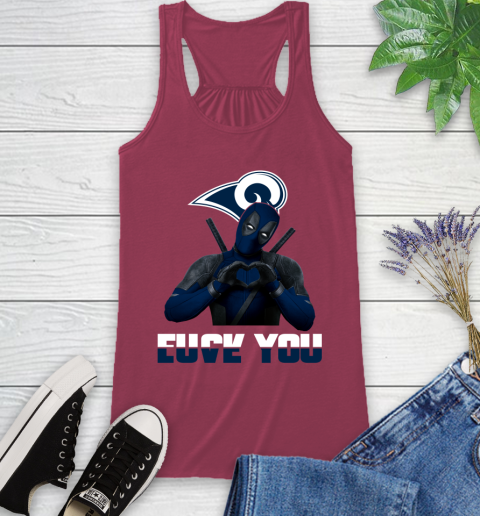 NHL Los Angeles Rams Deadpool Love You Fuck You Football Sports Racerback Tank 7