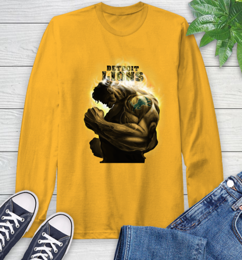 Detroit Lions NFL Football Hulk Marvel Avengers Sports Long Sleeve T-Shirt 2
