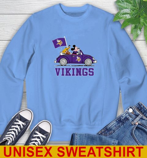 NFL Football Minnesota Vikings Pluto Mickey Driving Disney Shirt Sweatshirt 11