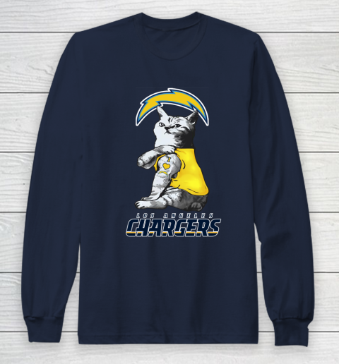 NFL Football My Cat Loves Los Angeles Chargers Long Sleeve T-Shirt 2