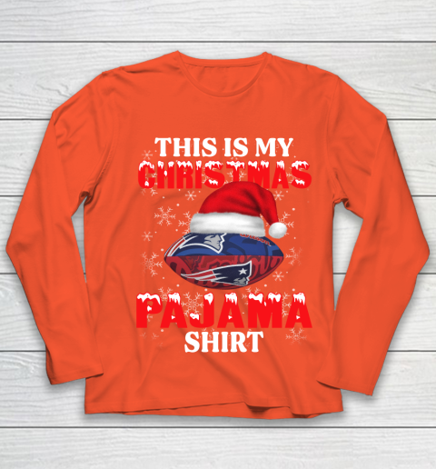 New England Patriots This Is My Christmas Pajama Shirt NFL Youth Long Sleeve 3