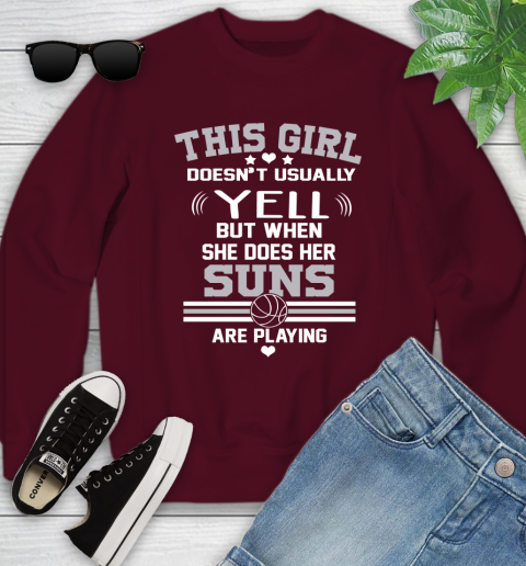 Phoenix Suns NBA Basketball I Yell When My Team Is Playing Youth Sweatshirt 4