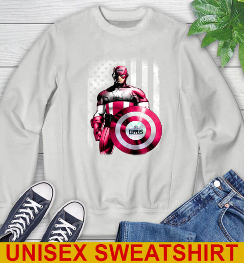 LA Clippers NBA Basketball Captain America Marvel Avengers American Flag Shirt Sweatshirt 5