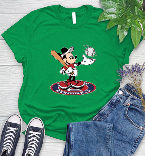 MLB Baseball St.Louis Cardinals Cheerful Mickey Disney Shirt Women's T-Shirt 7