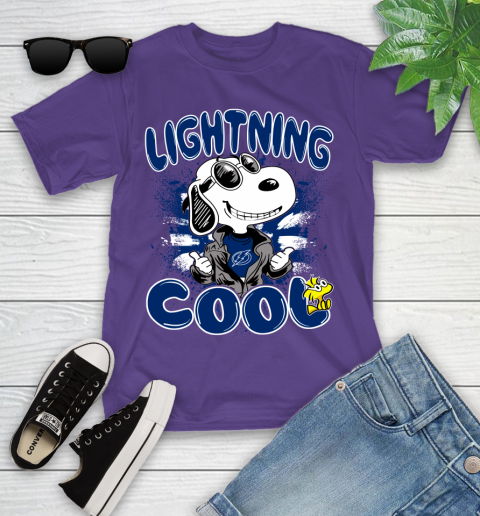 NHL Hockey Tampa Bay Lightning Cool Snoopy Shirt Youth T-Shirt 3