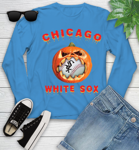 MLB Chicago White Sox Halloween Pumpkin Baseball Sports Youth Long Sleeve 7