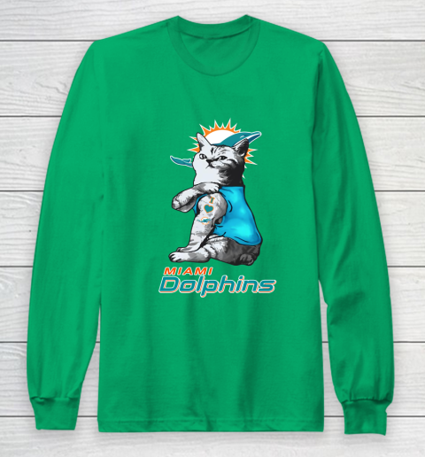 NFL Football My Cat Loves Miami Dolphins Long Sleeve T-Shirt 4
