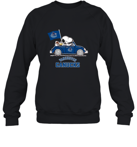 Snoopy And Woodstock Ride The Vaucouver Canucks Car NHL Sweatshirt