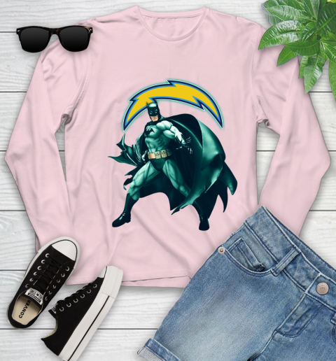 NFL Batman Football Sports Los Angeles Chargers Youth Long Sleeve 10