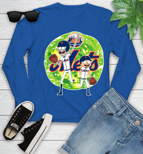 MLB New York Mets Rick And Morty Baseball Sports Youth Long Sleeve 9