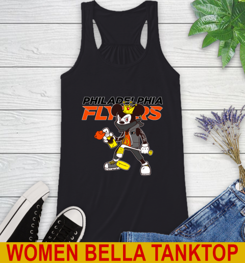 Philadelphia Flyers NHL Hockey Mickey Peace Sign Sports Racerback Tank 2