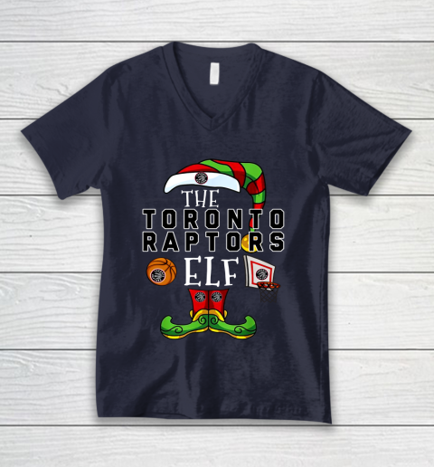 Toronto Raptors Christmas ELF Funny NBA V-Neck T-Shirt 2