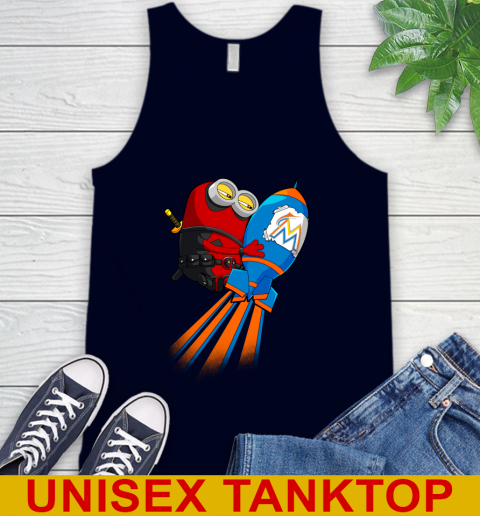 MLB Baseball Miami Marlins Deadpool Minion Marvel Shirt Tank Top 2