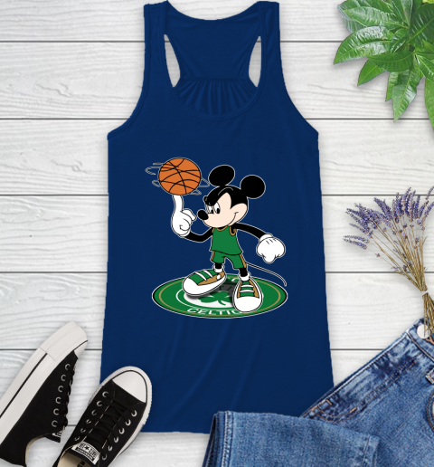 NBA Basketball Boston Celtics Cheerful Mickey Disney Shirt Racerback Tank 8