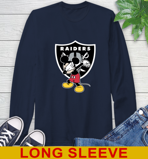 Oakland Raiders NFL Football Dabbing Mickey Disney Sports Long Sleeve T-Shirt 4