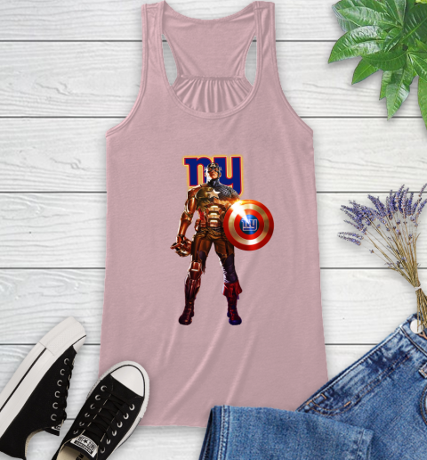 NFL Captain America Marvel Avengers Endgame Football Sports New York Giants Racerback Tank 11