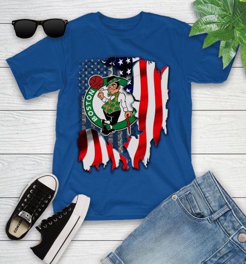Boston Celtics NBA Basketball American Flag Youth T-Shirt 12