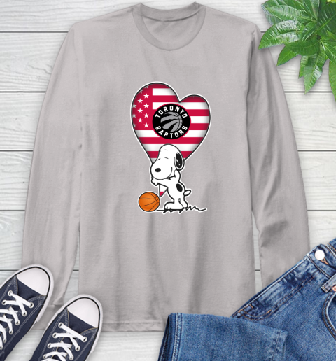 Toronto Raptors NBA Basketball The Peanuts Movie Adorable Snoopy Long Sleeve T-Shirt 12