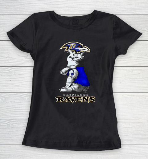 NFL Football My Cat Loves Baltimore Ravens Women's T-Shirt