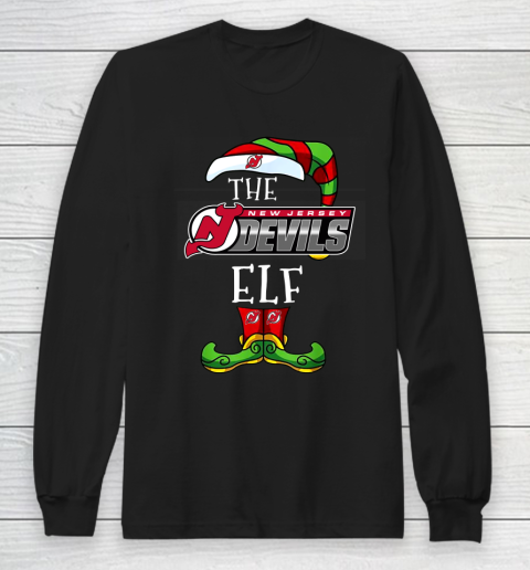 New Jersey Devils Christmas ELF Funny NHL Long Sleeve T-Shirt