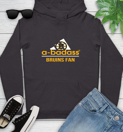 NHL A Badass Boston Bruins Fan Adidas Hockey Sports Youth Hoodie 8