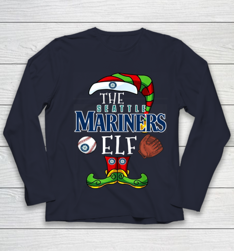 Seattle Mariners Christmas ELF Funny MLB Youth Long Sleeve 2