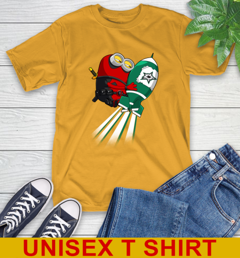 NHL Hockey Dallas Stars Deadpool Minion Marvel Shirt T-Shirt 2