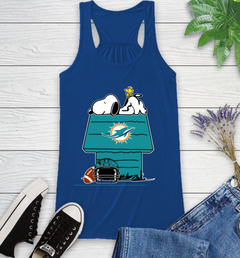 Miami Dolphins NFL Football Snoopy Woodstock The Peanuts Movie Racerback Tank 9