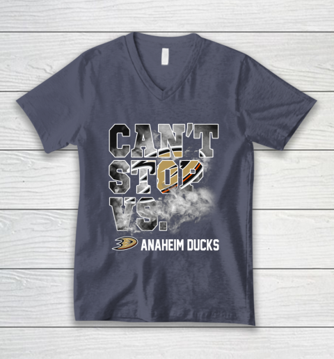 NHL Anaheim Ducks Hockey Can't Stop Vs V-Neck T-Shirt 7