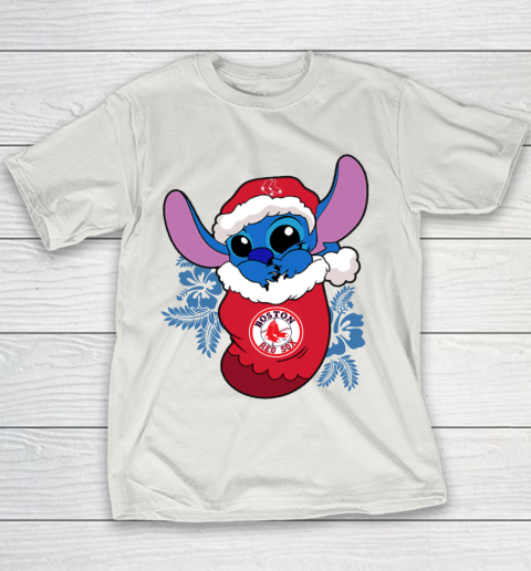 Boston Red Sox Christmas Stitch In The Sock Funny Disney MLB Youth T-Shirt 11
