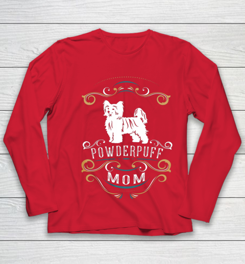 Dog Mom Shirt Powderpuff Mom Chinese Crested Dog Youth Long Sleeve 8