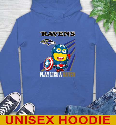 NFL Football Baltimore Ravens Captain America Marvel Avengers Minion Shirt Hoodie 9
