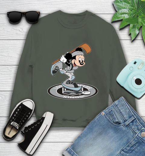 NHL Hockey Los Angeles Kings Cheerful Mickey Disney Shirt Youth Sweatshirt 9