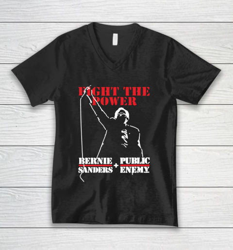 Fight The Power Bernie Sanders Public Enemy V-Neck T-Shirt