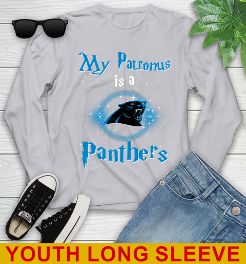 NFL Football Harry Potter My Patronus Is A Carolina Panthers Youth Long Sleeve 5