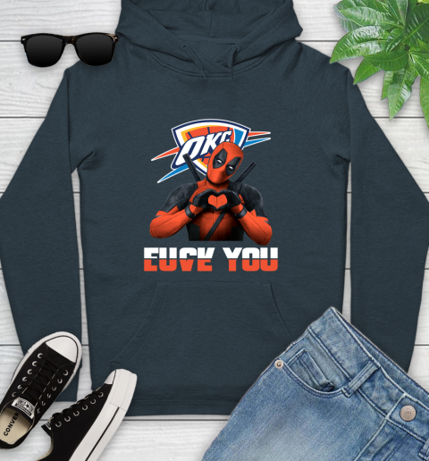 NBA Oklahoma City Thunder Deadpool Love You Fuck You Basketball Sports Youth Hoodie 10