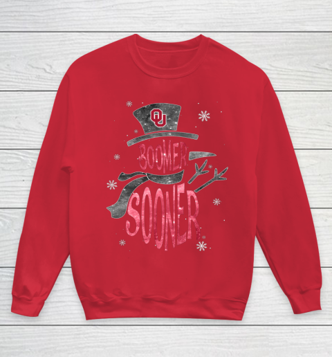 Oklahoma Sooners Christmas Snowman Youth Sweatshirt 7