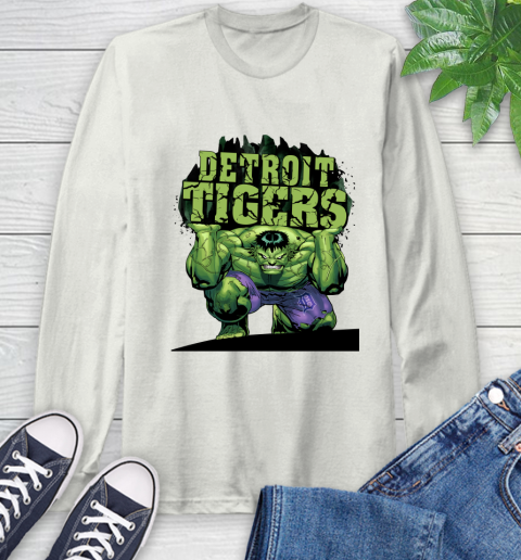Detroit Tigers MLB Baseball Incredible Hulk Marvel Avengers Sports Long Sleeve T-Shirt 12