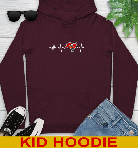 Tampa Bay Buccaneers NFL Football Heart Beat Shirt Youth Hoodie 7