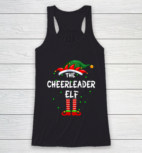 Cheerleader Elf Family Matching Group Funny Christmas Pajama Racerback Tank
