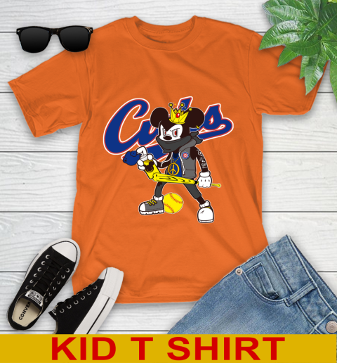 Chicago Cubs MLB Baseball Mickey Peace Sign Sports Youth T-Shirt 8 Chicago Cubs MLB Baseball Mickey Peace Sign Sports Youth T-Shirt - Image 8