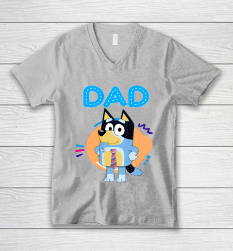 Bluey Dad Lover Forever Father's Day V-Neck T-Shirt 4